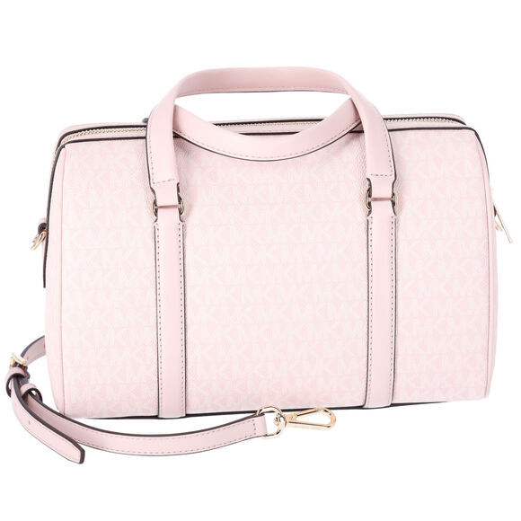Michael Kors Medium Duffle Bag Satchel Light Powder Blush Pink MK Signature - Picture 4 of 6